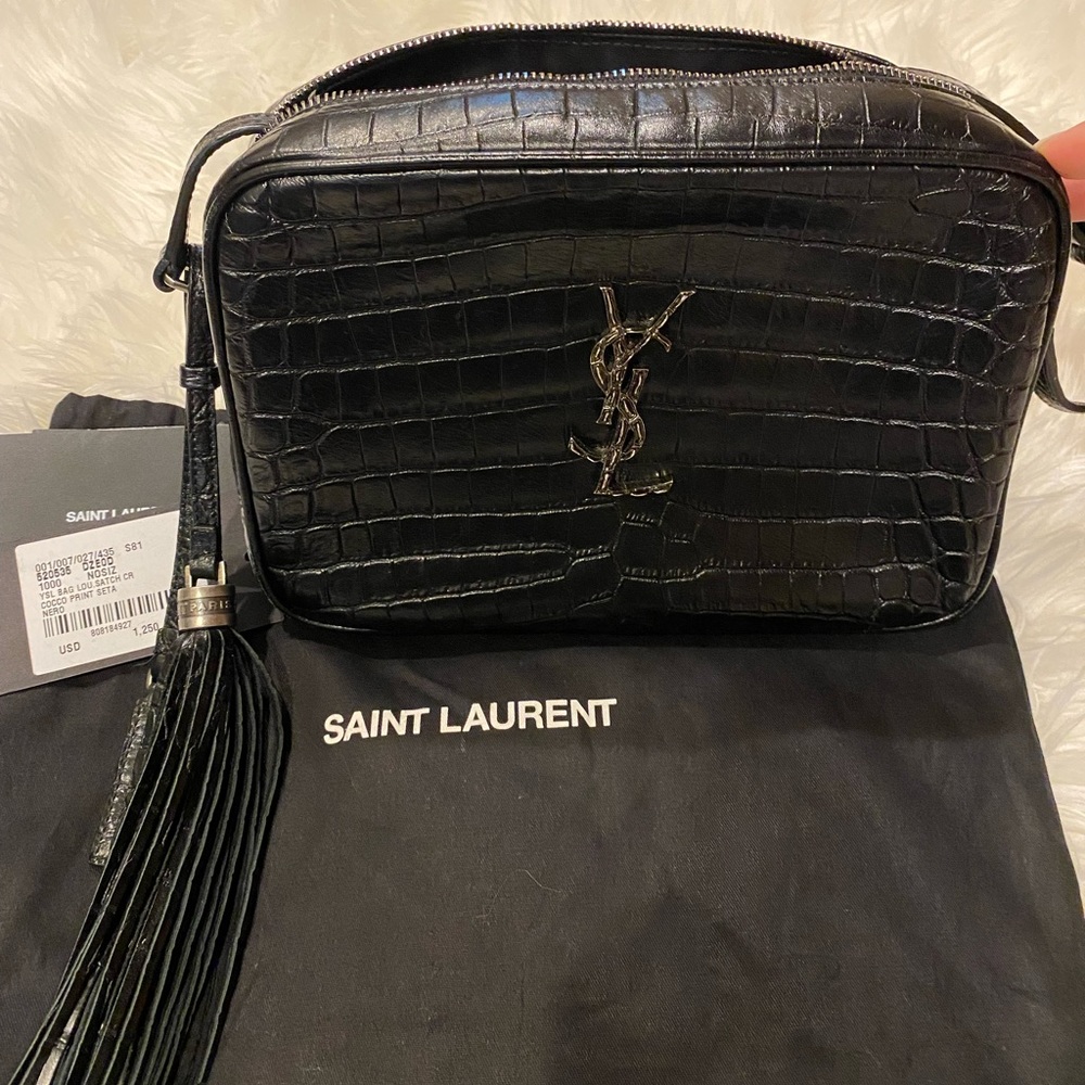 COPY - YSL LOU CROC LEATHER CAMERA BAG.